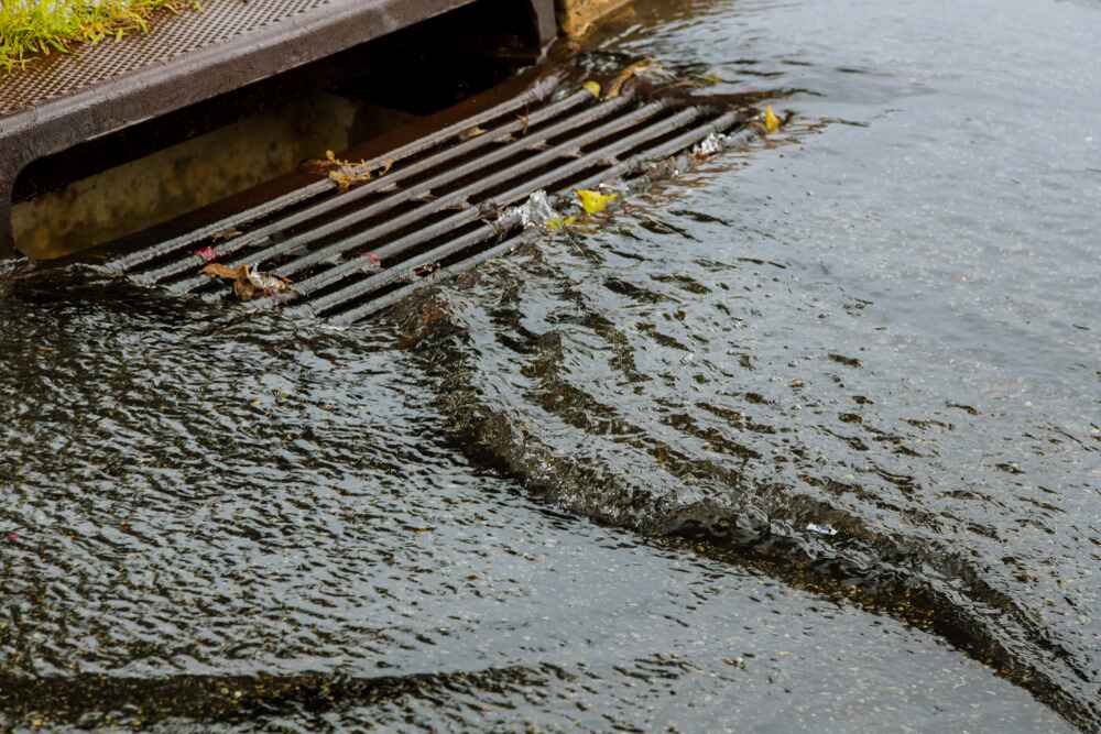 flooded outdoor drain Sacramento, CA
