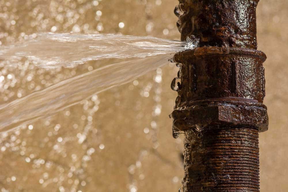 a pipe with a leak or damage